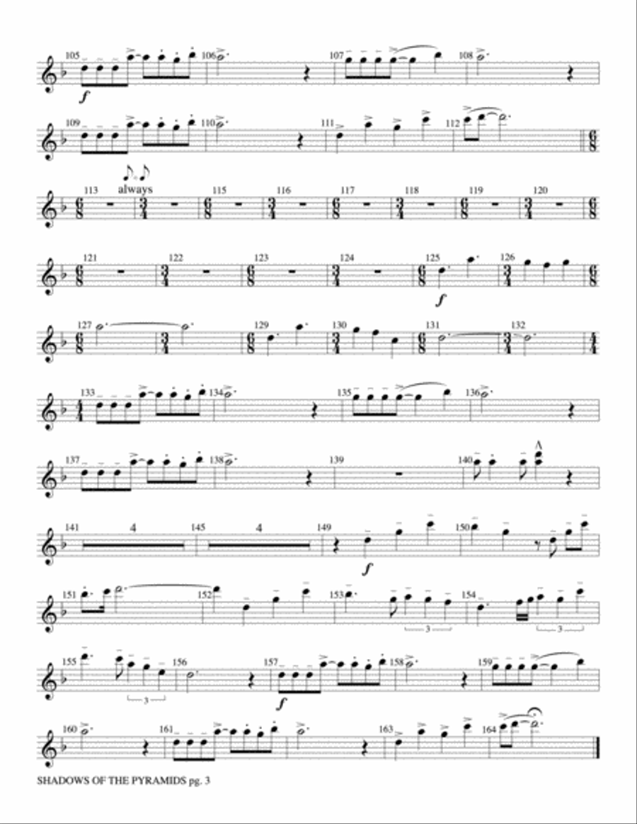 Shadows of the Pyramids: 1st B-flat Trumpet Concert Band scores gallery preview page 3