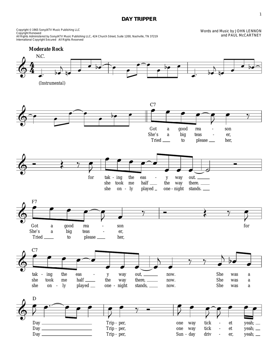 Day Tripper Day Tripper Piano scores gallery preview page 1