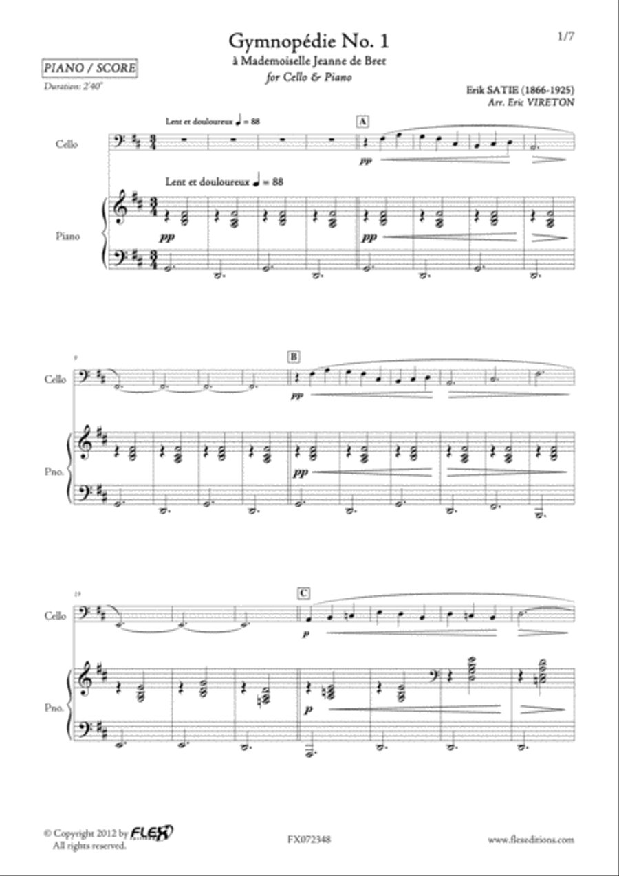 3 Gymnopedies Piano Accompaniment scores gallery preview page 2