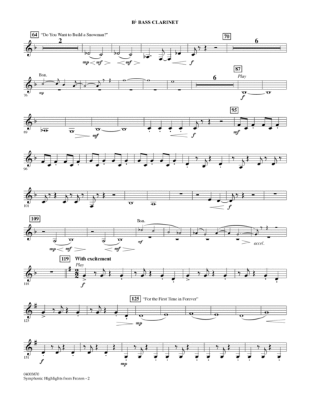 Symphonic Highlights from Frozen - Bb Bass Clarinet