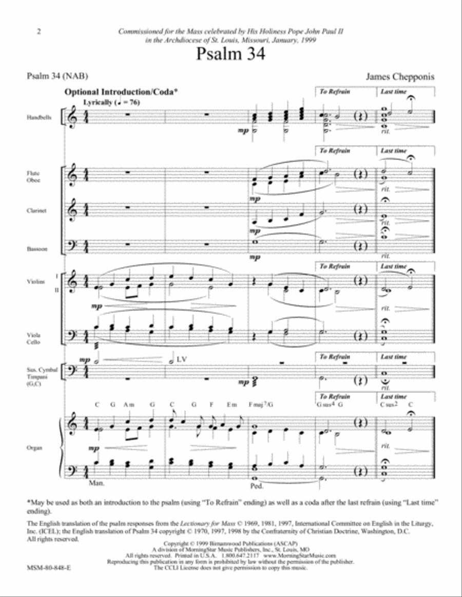 Psalm 34 Choir scores gallery preview page 2