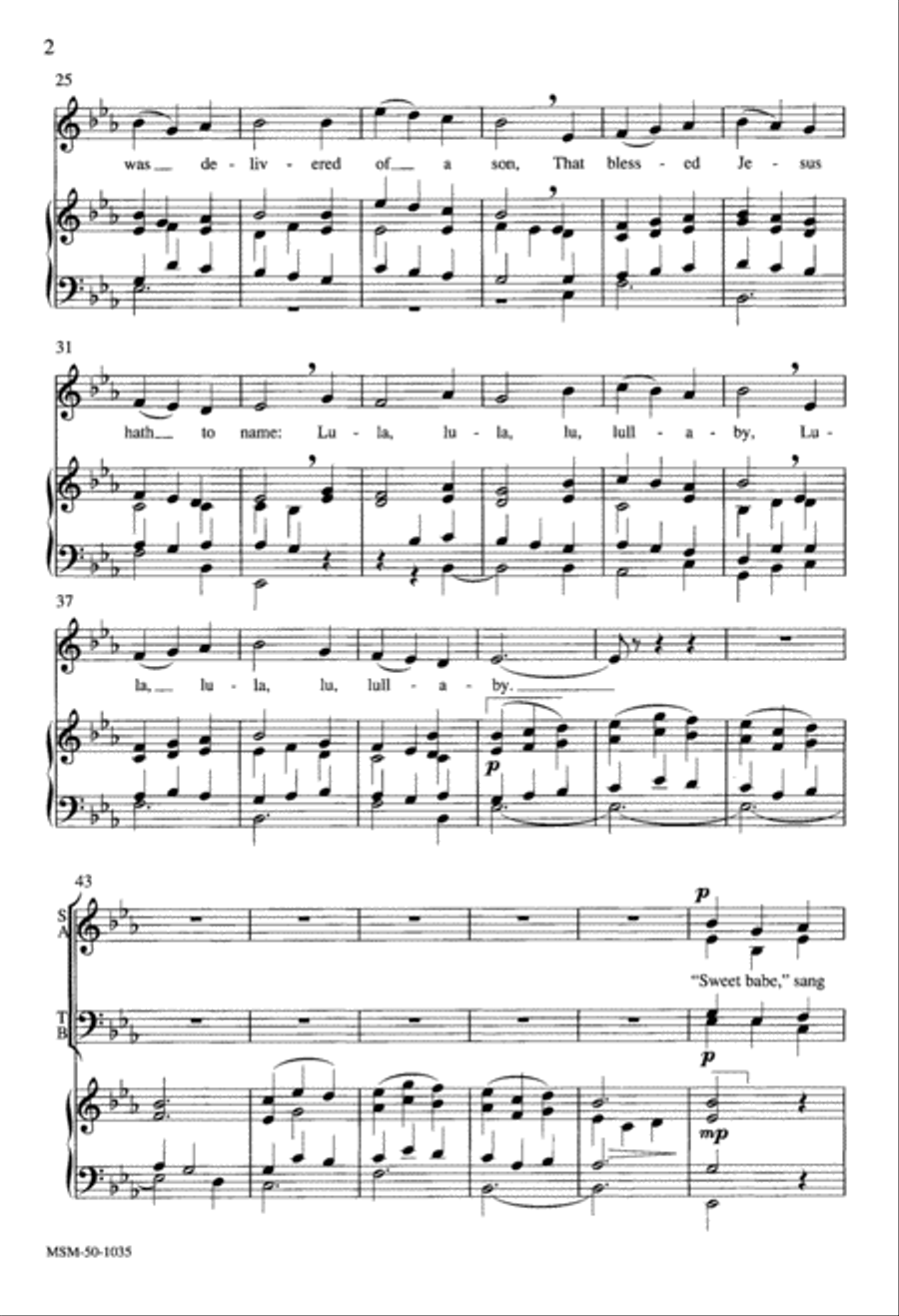 Sweet Was the Song the Virgin Sang 4-Part scores gallery preview page 2