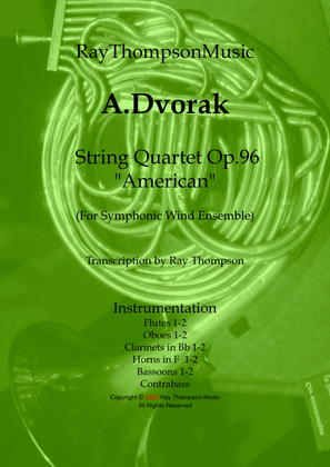 Book cover for Dvorak: String Quartet No.12 in F Op.96 " American" (Complete) - wind dectet/bass