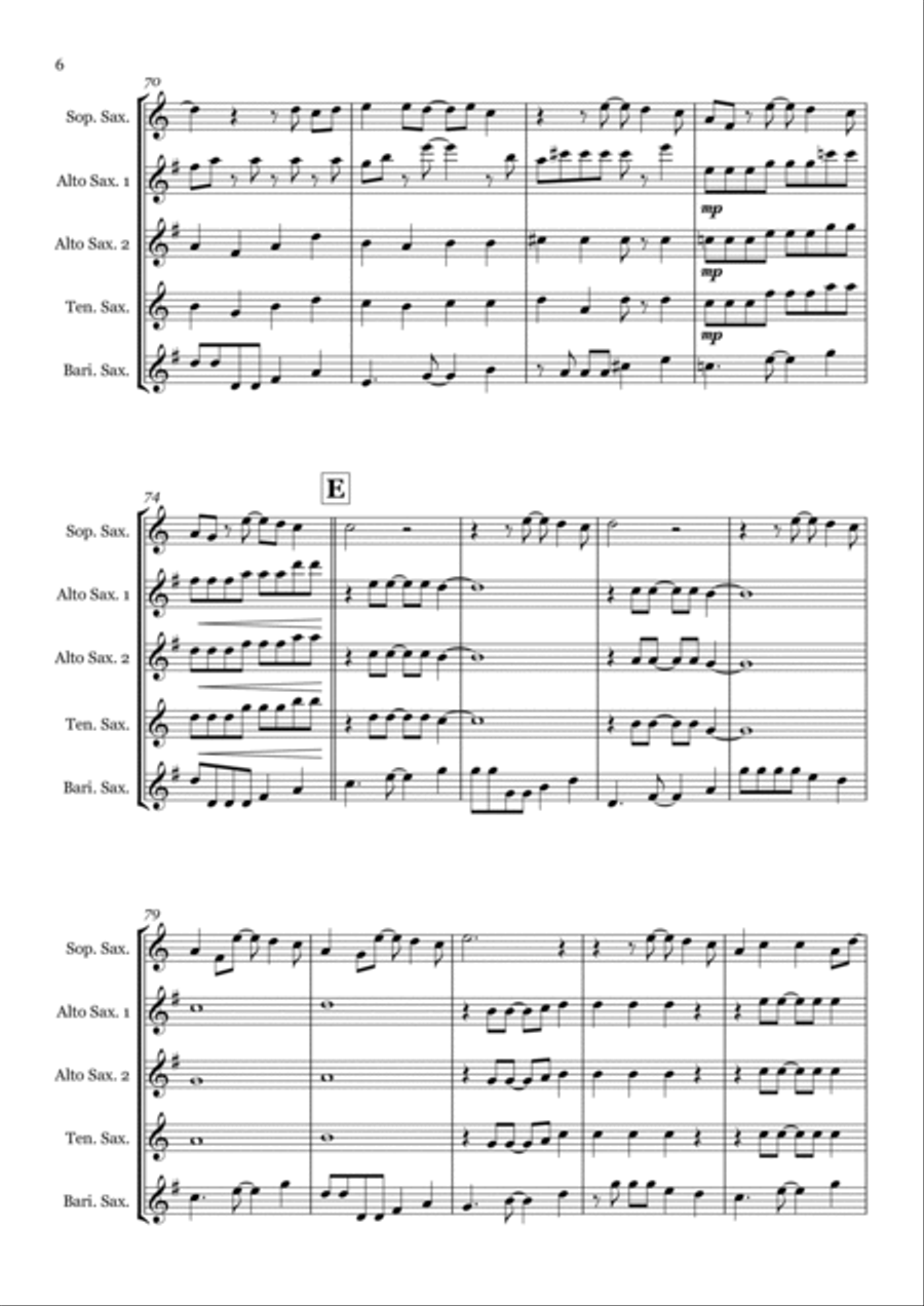 Under The Sea Saxophone Quintet scores gallery preview page 6