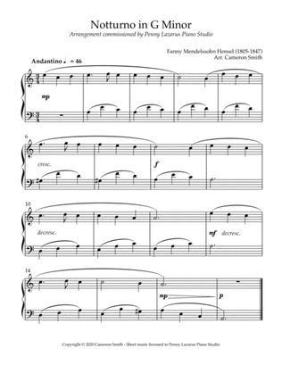 Notturno in G Minor - Level 3 piano arrangement