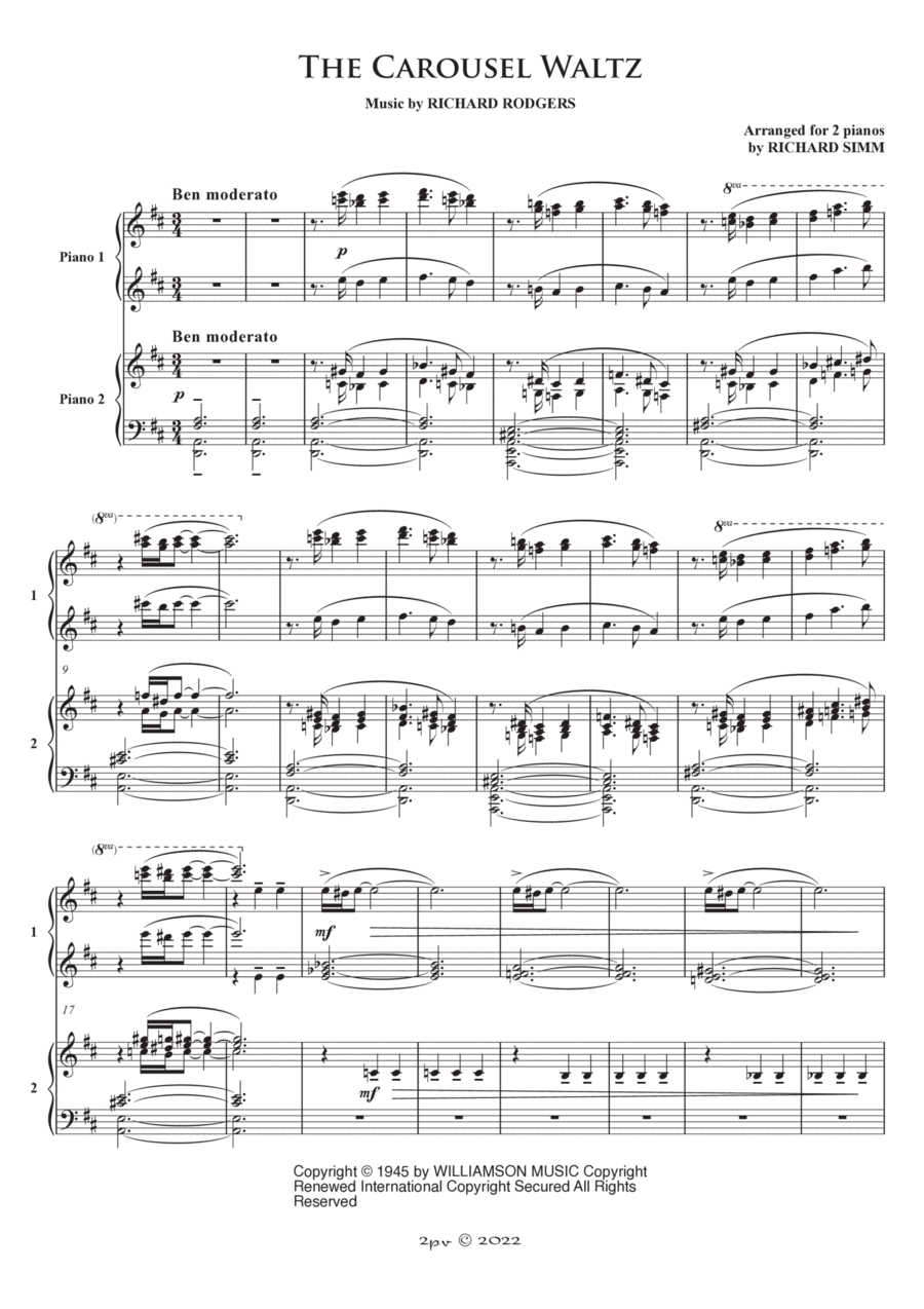 The Carousel Waltz 2 Pianos, 4-Hands scores gallery preview page 1