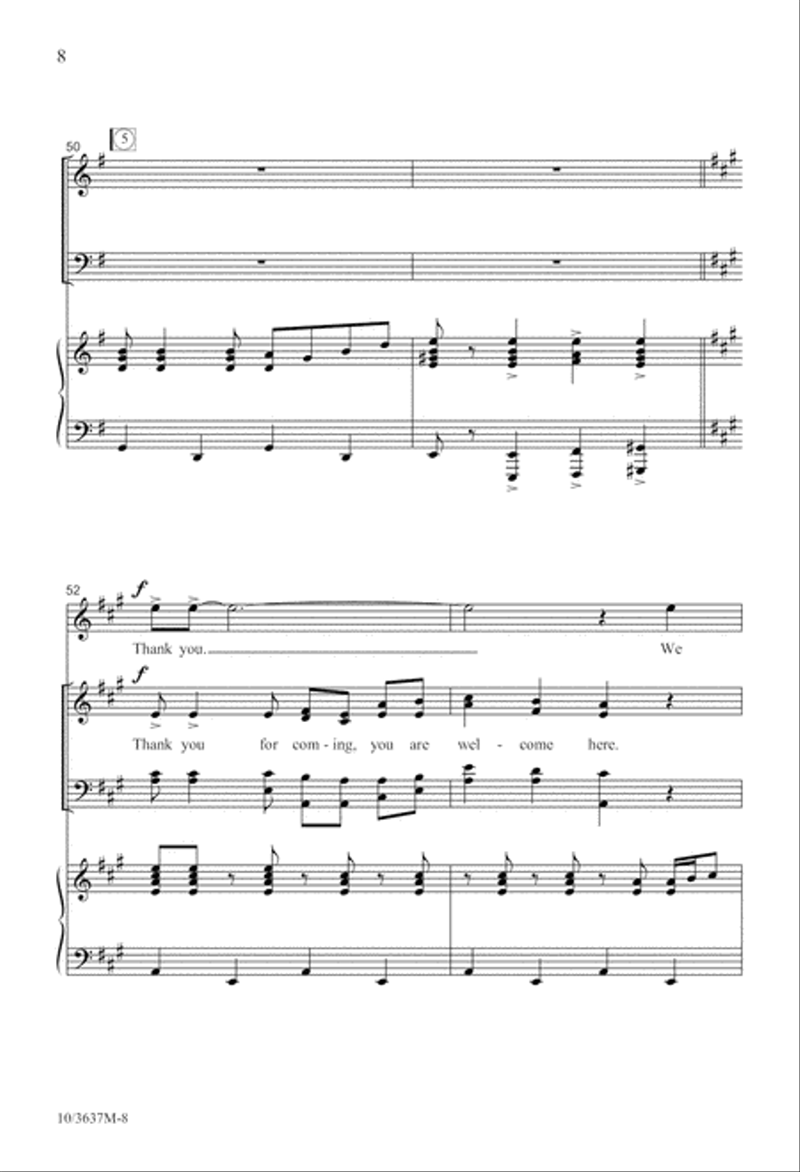 Thank You for Coming 4-Part scores gallery preview page 8