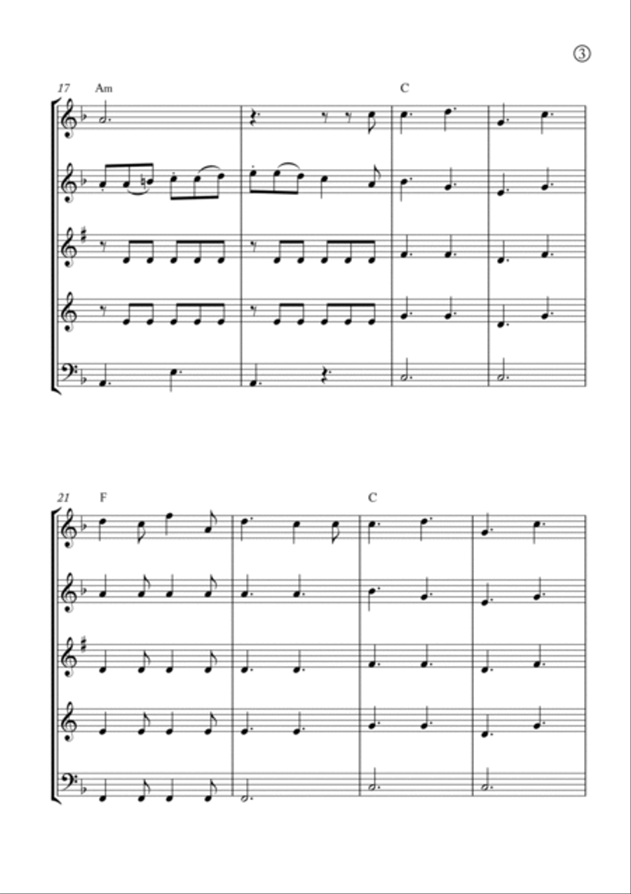 Oh Holy night Woodwind Quintet scores gallery preview page 3
