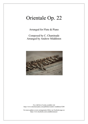 Book cover for Orientale Op. 22 arranged for Flute and Piano