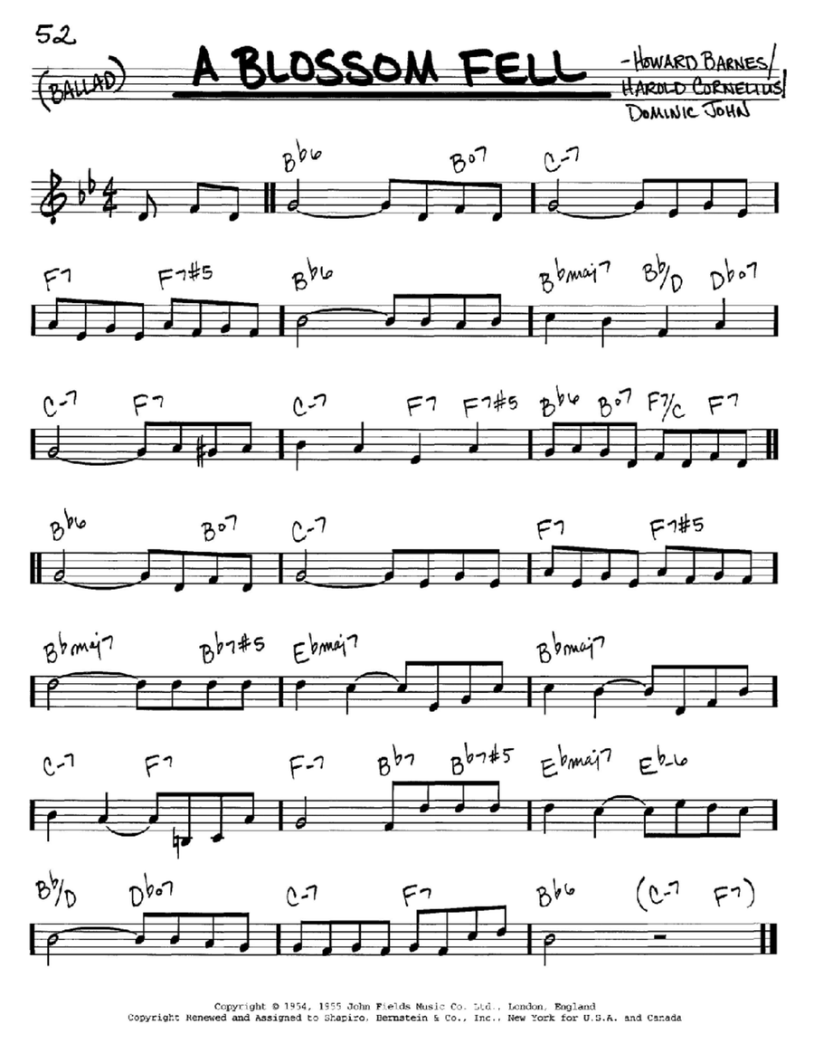 A Blossom Fell A Blossom Fell C Instrument scores gallery preview page 1