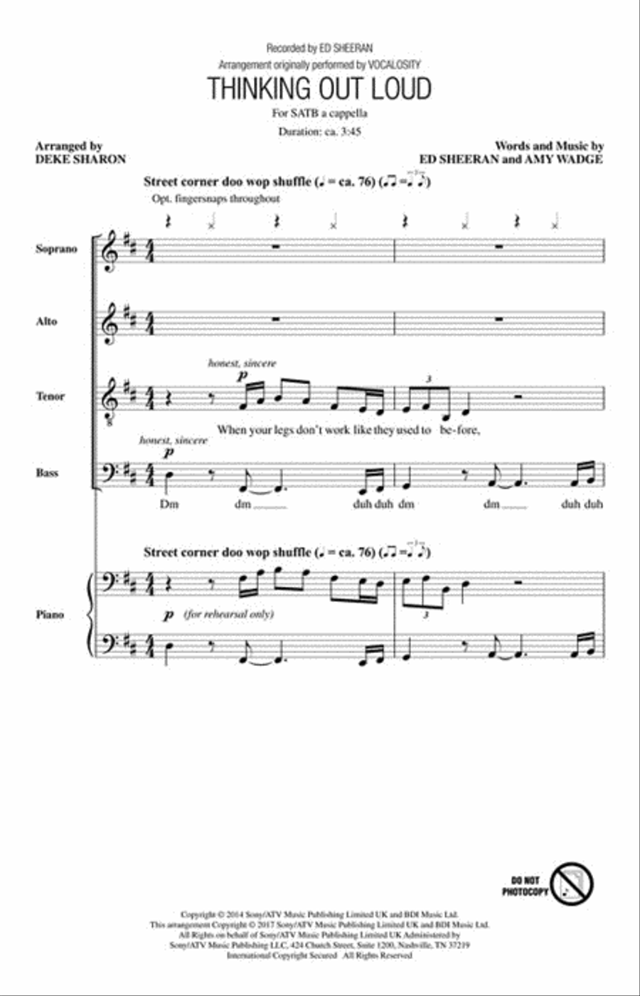 Thinking Out Loud Thinking Out Loud 4-Part scores gallery preview page 2