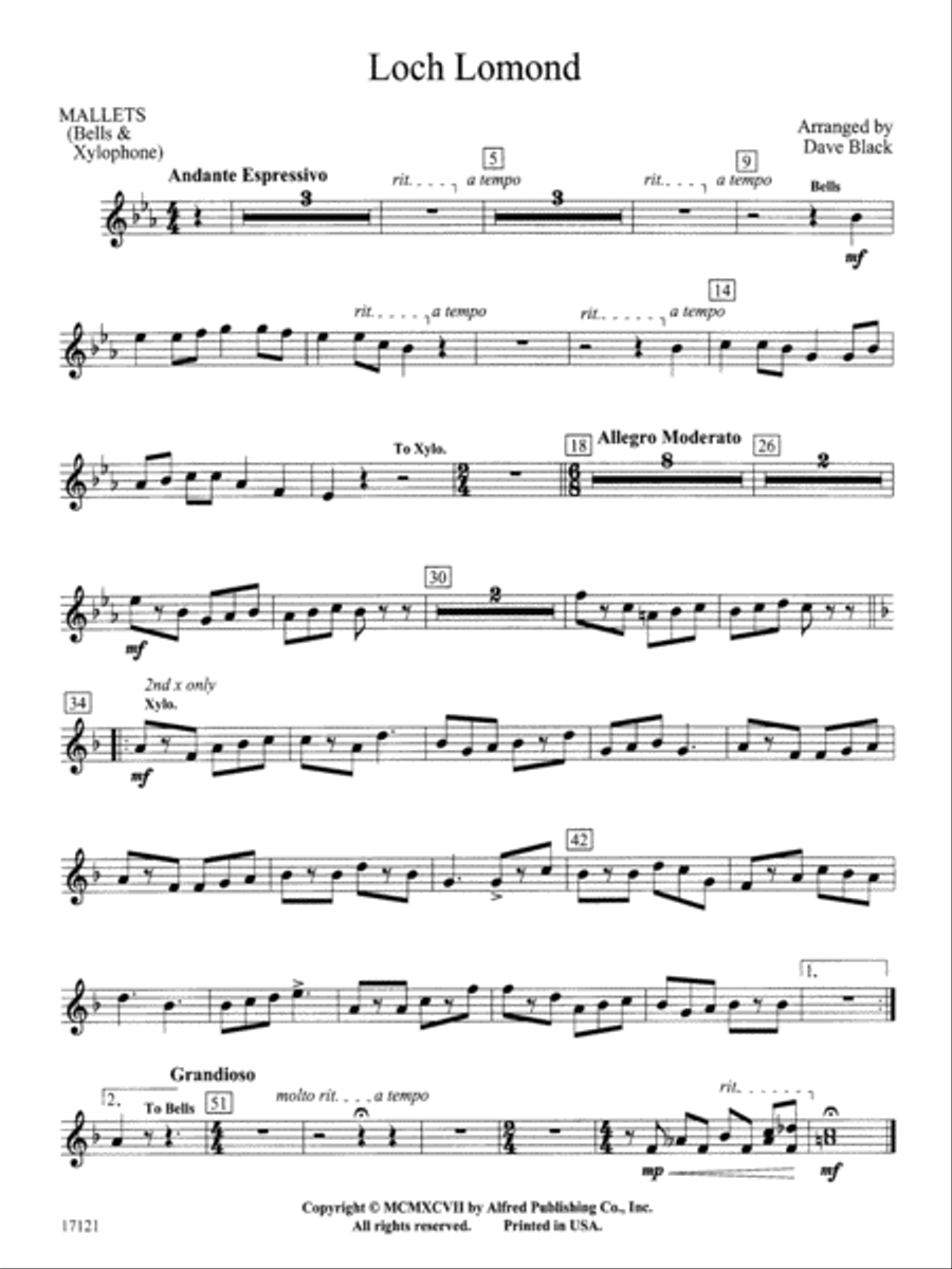 Loch Lomond: Mallets Concert Band scores gallery preview page 1