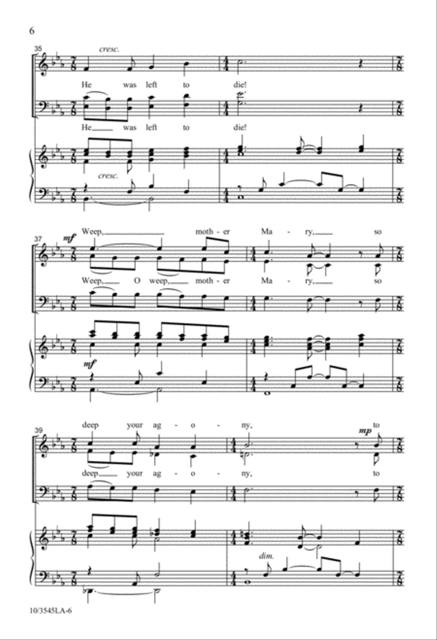 Weep, Mother Mary 4-Part scores gallery preview page 6