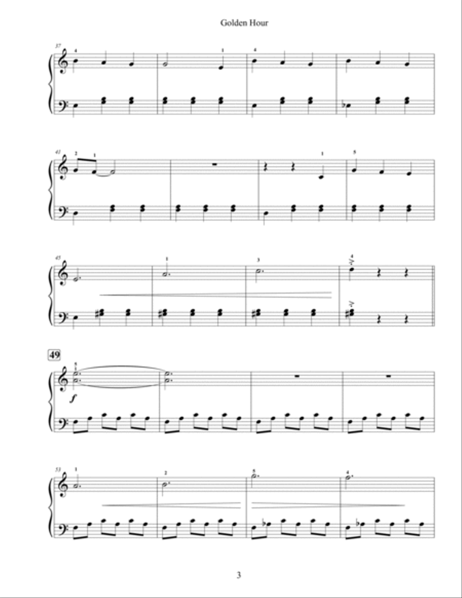 Golden Hour Easy Piano scores gallery preview page 3