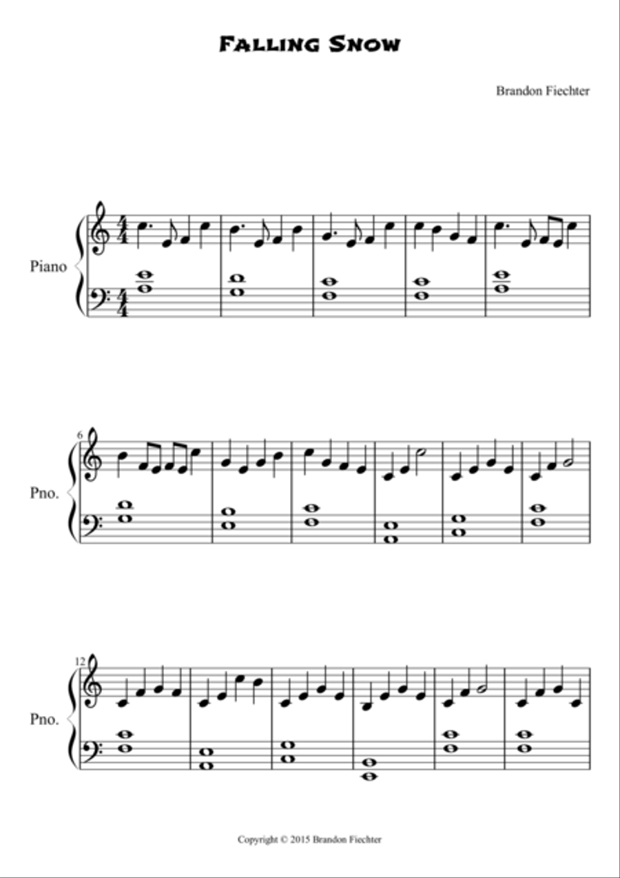 Falling Snow Falling Snow Piano Solo scores gallery preview page 1