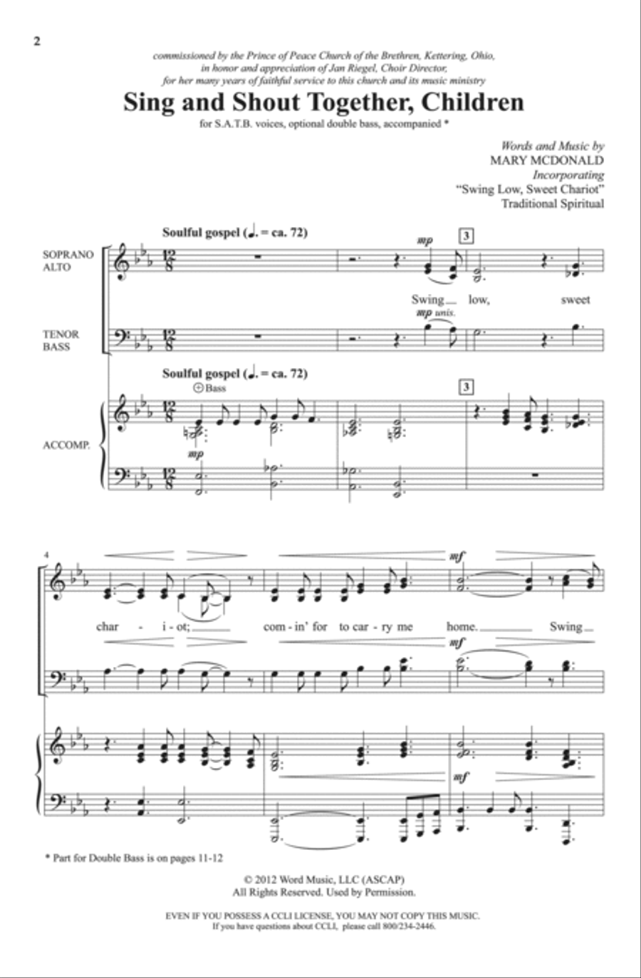Sing and Shout Together, Children 4-Part scores gallery preview page 2