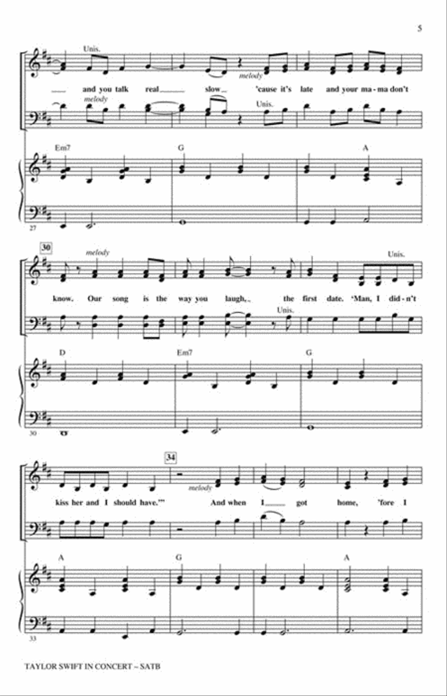Taylor Swift in Concert 4-Part scores gallery preview page 2