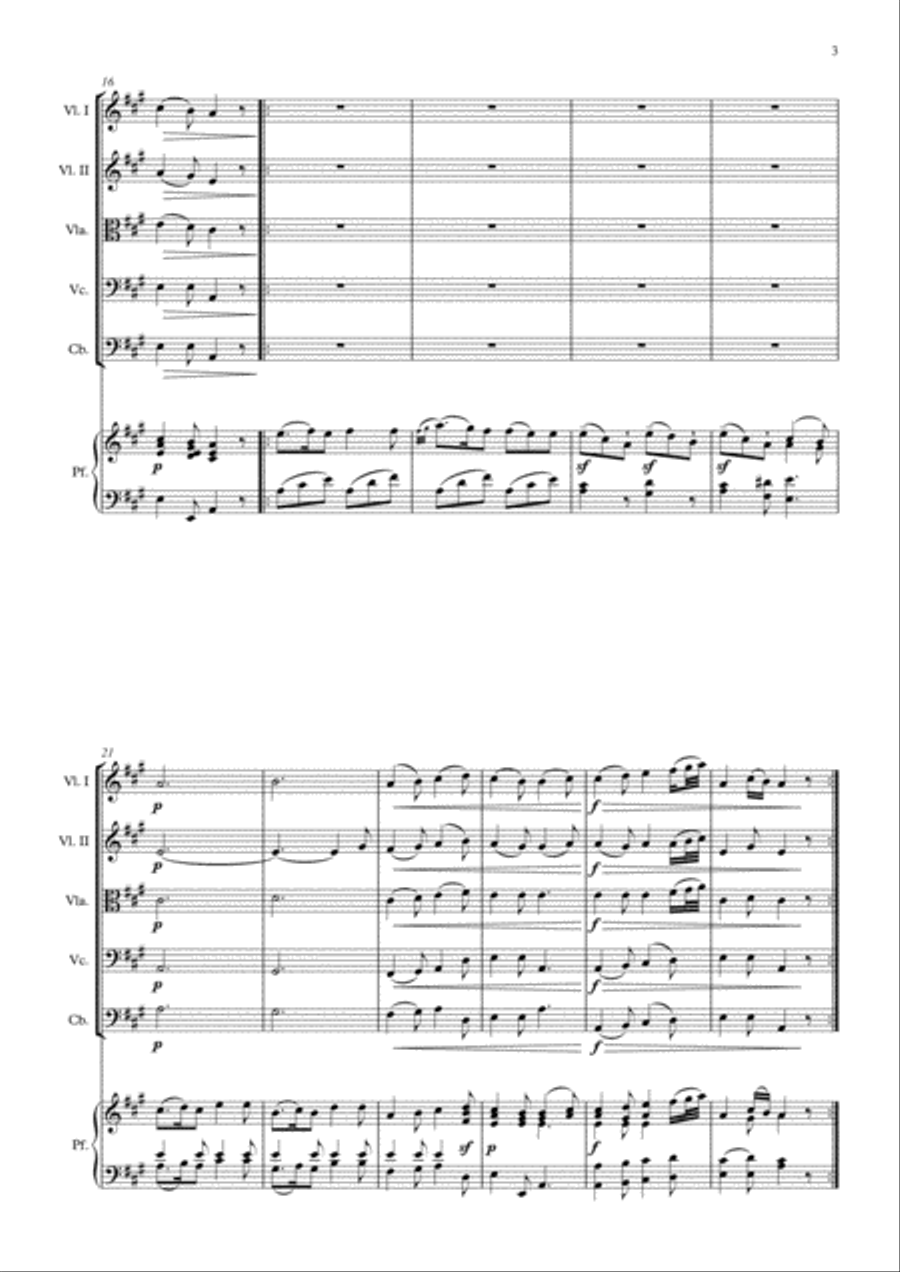 Andante grazioso ( dalla Sonata 11 KV. 331 ) String Orchestra scores gallery preview page 3