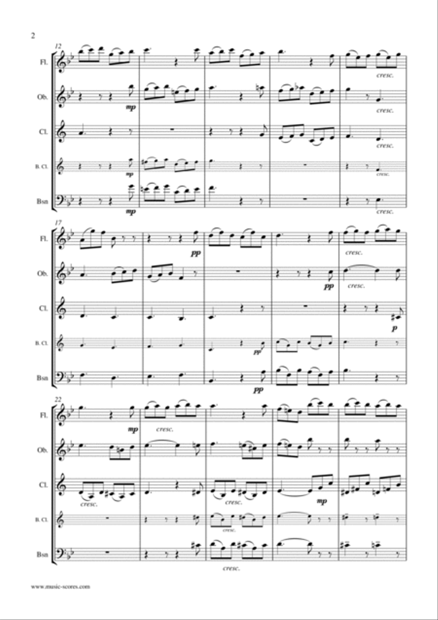 Giga from Corelli Sonata in D minor: Wind Quartet Woodwind Quartet scores gallery preview page 2