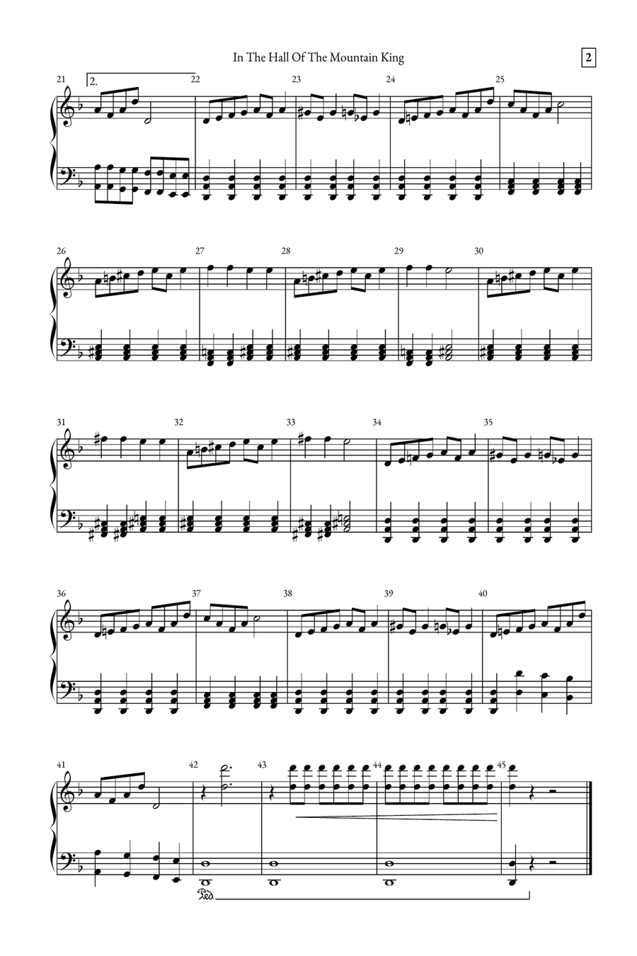 In The Hall of the Mountain King Piano Solo scores gallery preview page 2