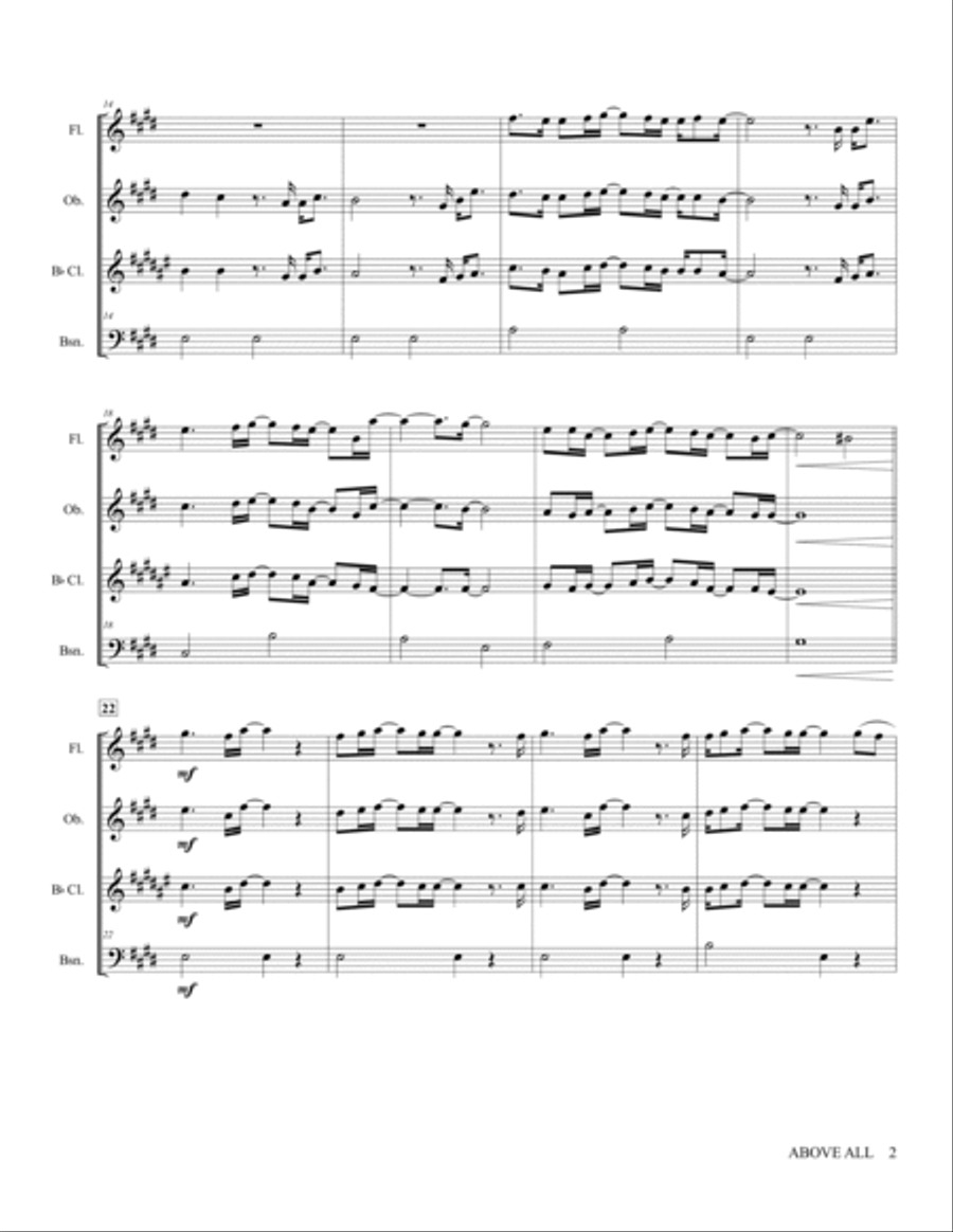 Above All Woodwind Quartet scores gallery preview page 3