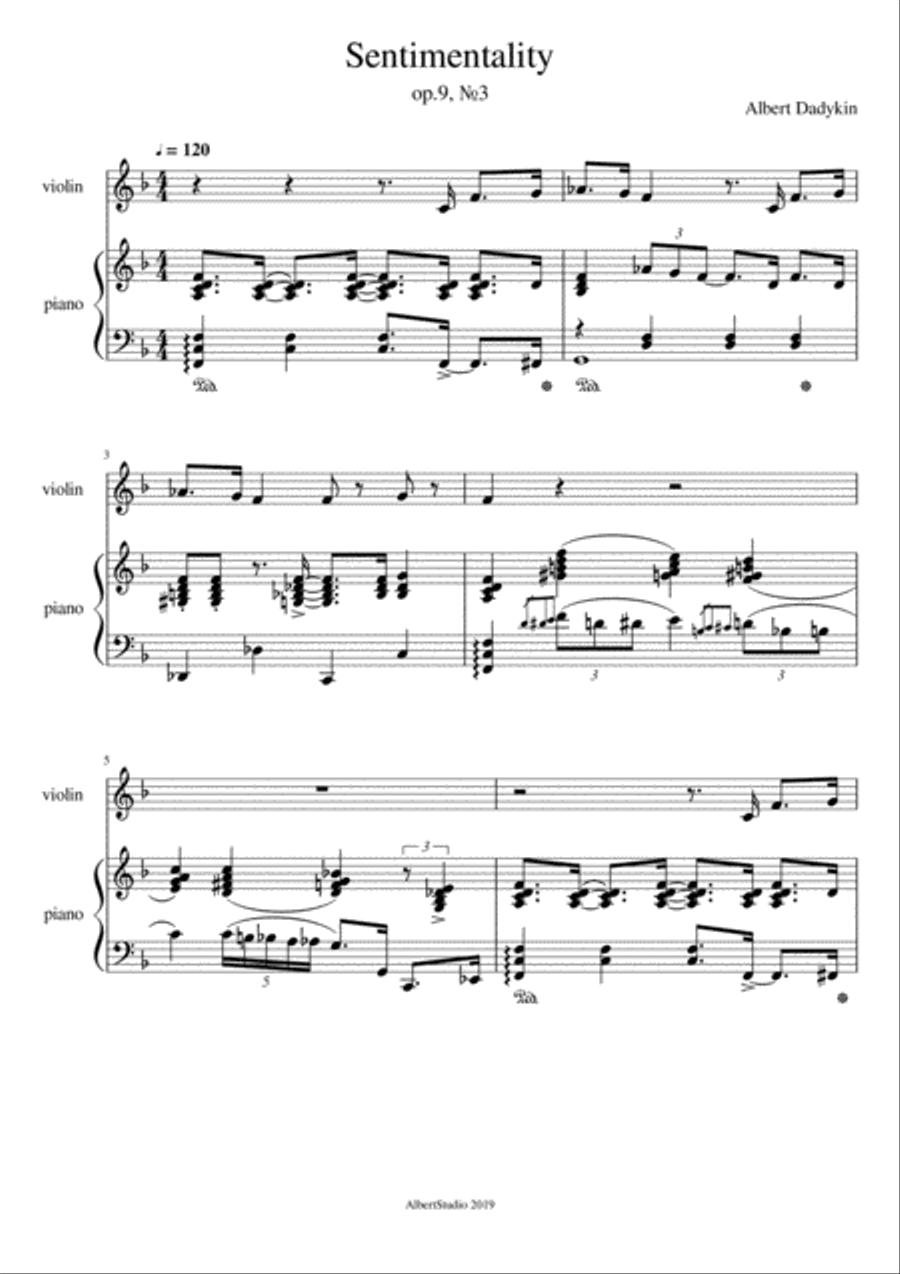 Sentimentality Sentimentality Violin Solo scores gallery preview page 1
