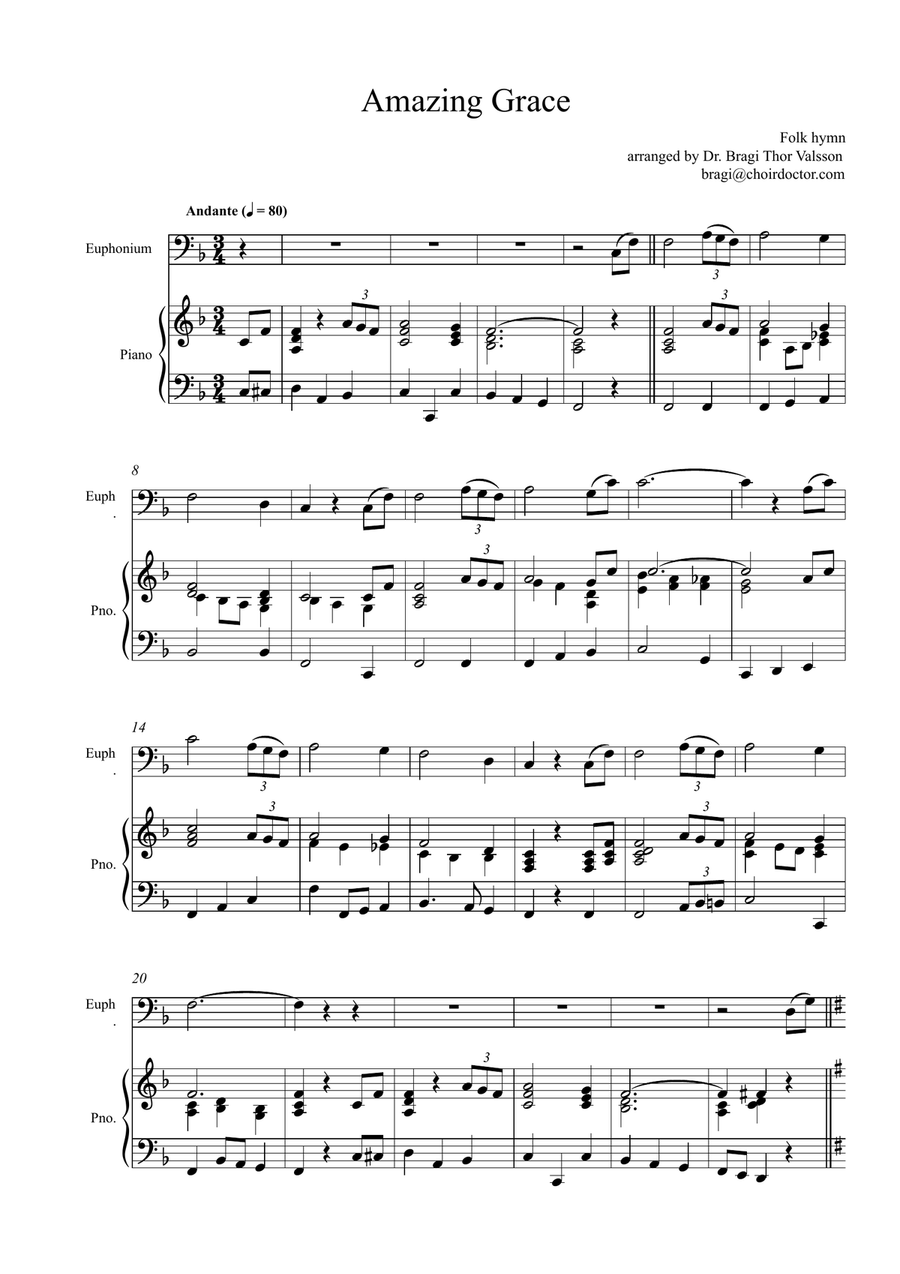 Five Sacred Songs - Euphonium with Piano accompaniment Euphonium scores gallery preview page 2