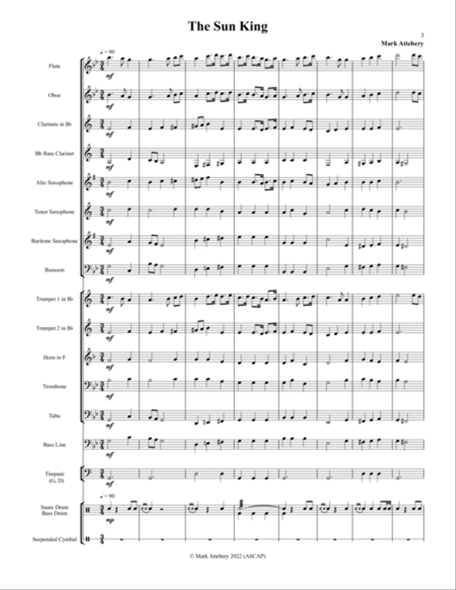 The Sun King for Concert Band Concert Band scores gallery preview page 3