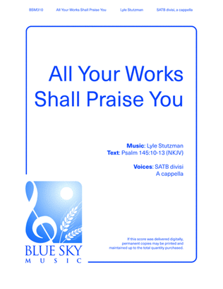 Book cover for All Your Works Shall Praise You