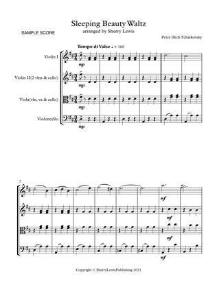 SLEEPING BEAUTY WALTZ, String Trio, Early Intermediate Level for 2 violins, viola and cello