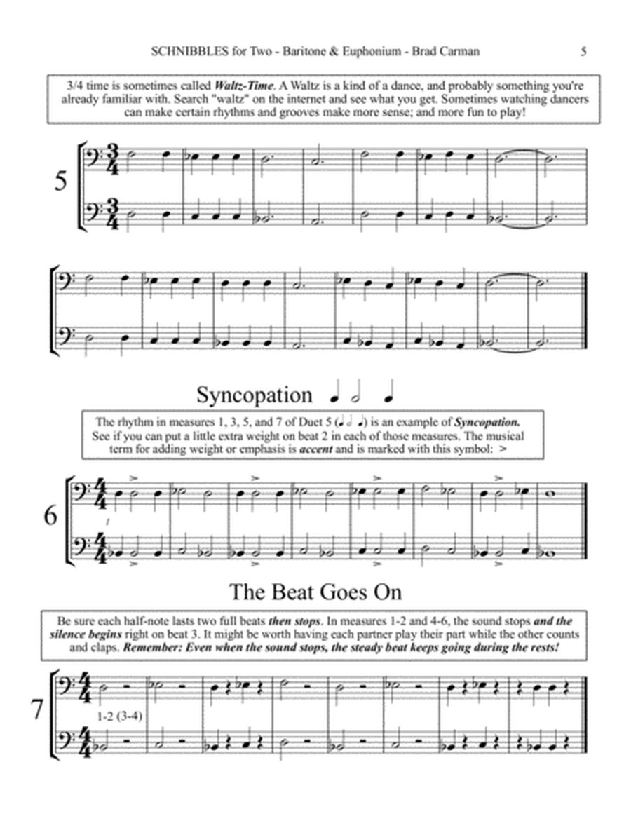 SCHNIBBLES for Two: 101 Easy Practice Duets for Band: BARITONE & EUPHONIUM