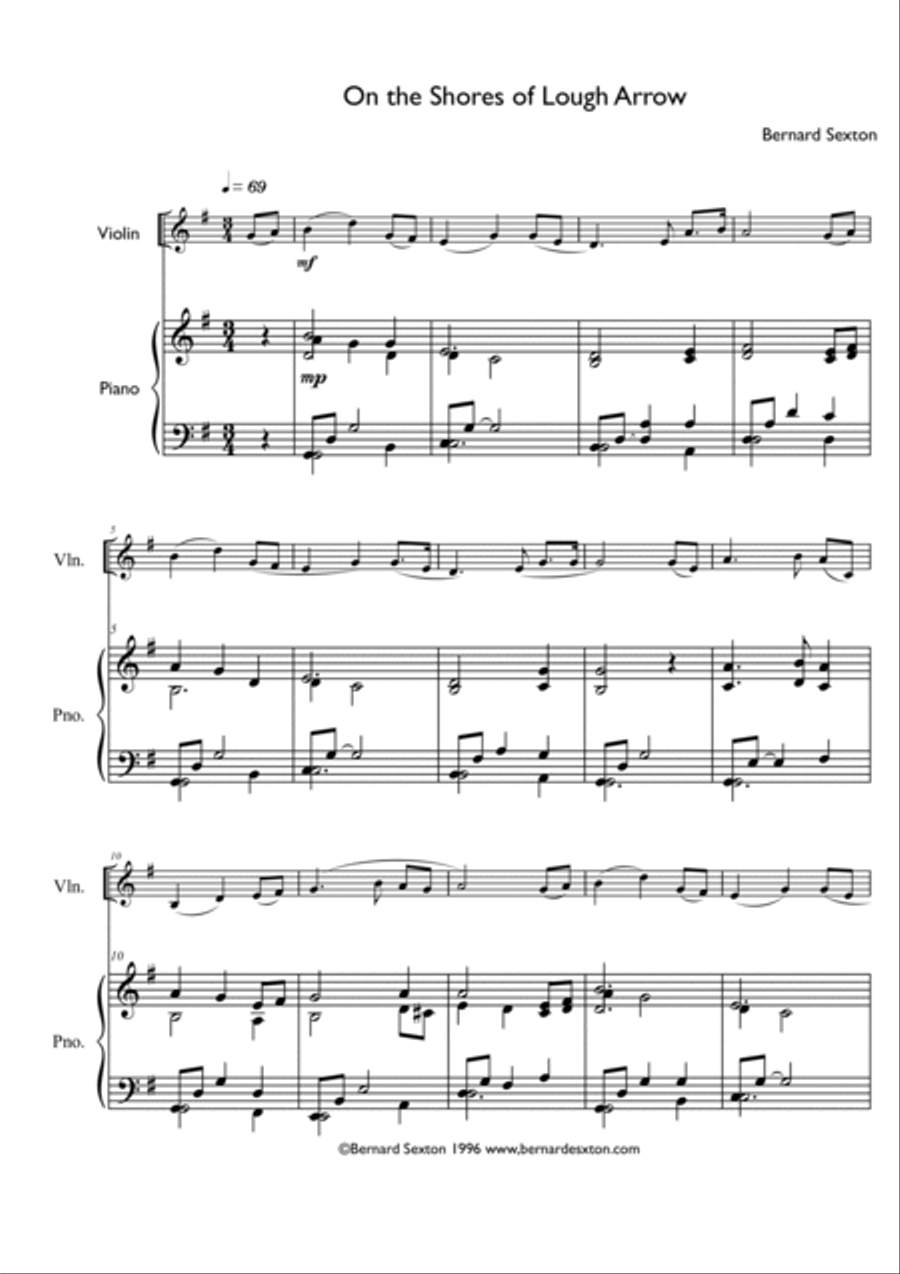 On the Shores of Lough Arrow - Violin and Piano Violin Solo scores gallery preview page 2