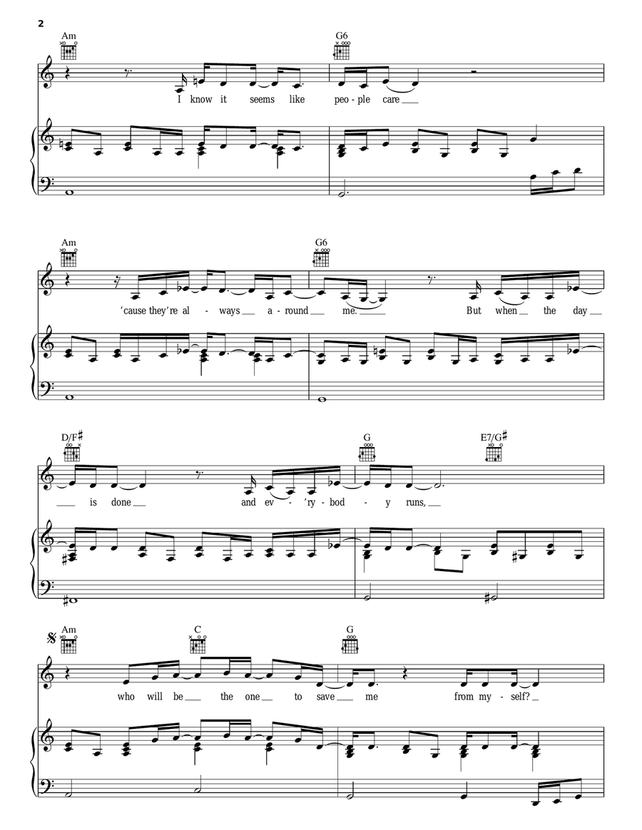 Catch Me When I Fall Piano, Vocal, Guitar scores gallery preview page 2