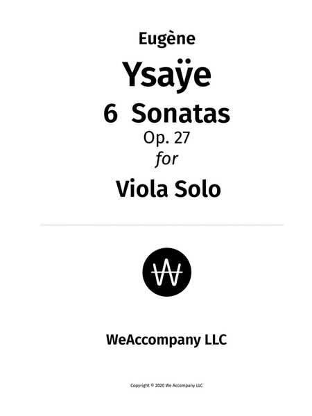 Ysaye Six Sonatas for Solo Viola Op.27