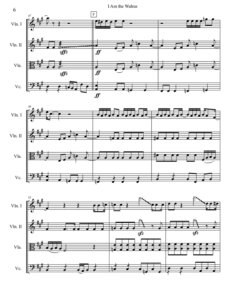 I Am The Walrus String Quartet scores gallery preview page 6