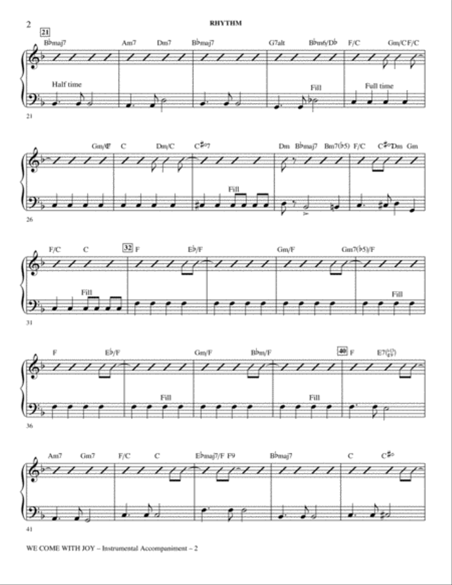 We Come With Joy Orchestration - Rhythm Choir scores gallery preview page 2