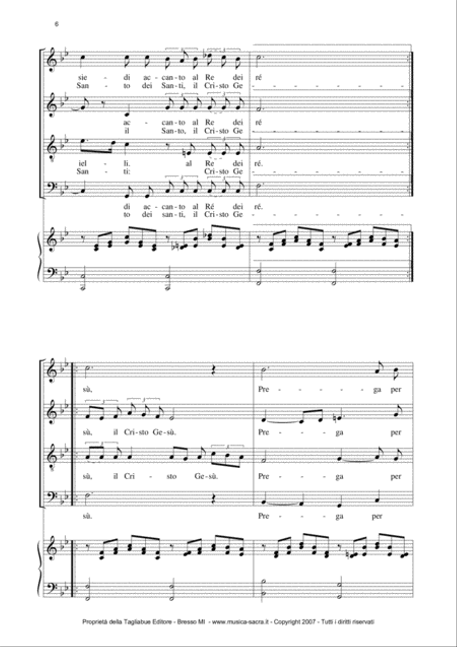 AVE MARIA by Schubert - Italian Lyrics - Choir SATB - With Choir Parts 4-Part scores gallery preview page 6
