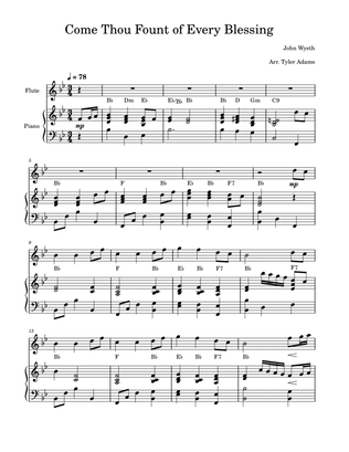 Come Thou Fount of Every Blessing (Flute Solo with Piano)