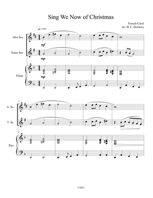 Sing We Now of Christmas (Alto and Tenor Sax Duet with Piano Accompaniment)