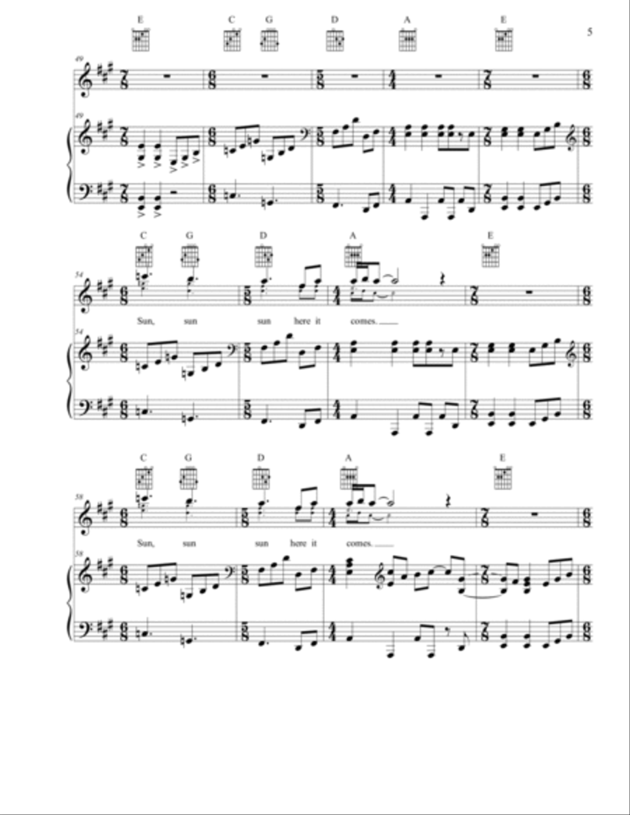 Here Comes The Sun Here Comes The Sun Small Ensemble scores gallery preview page 5