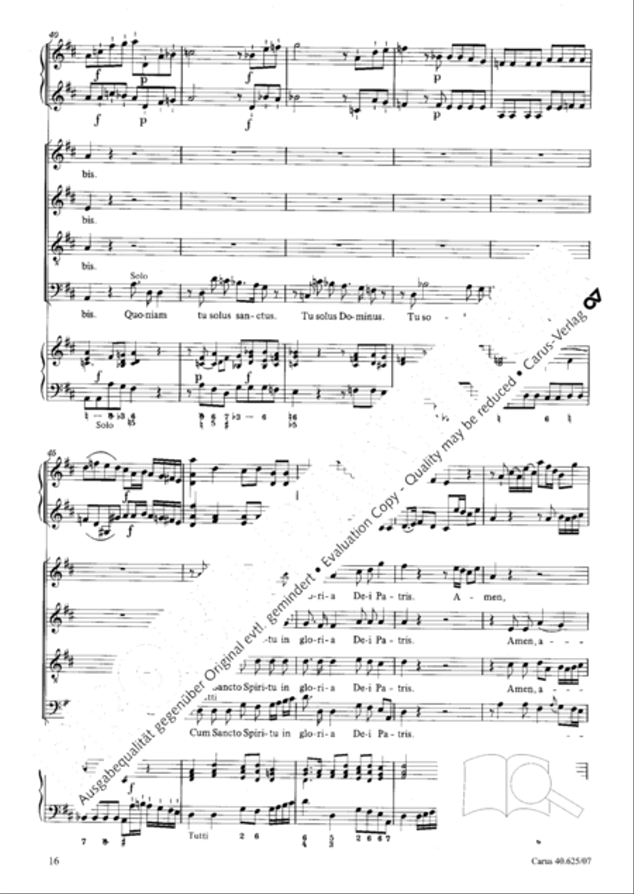 Missa brevis in D Major, K. 194 4-Part scores gallery preview page 17