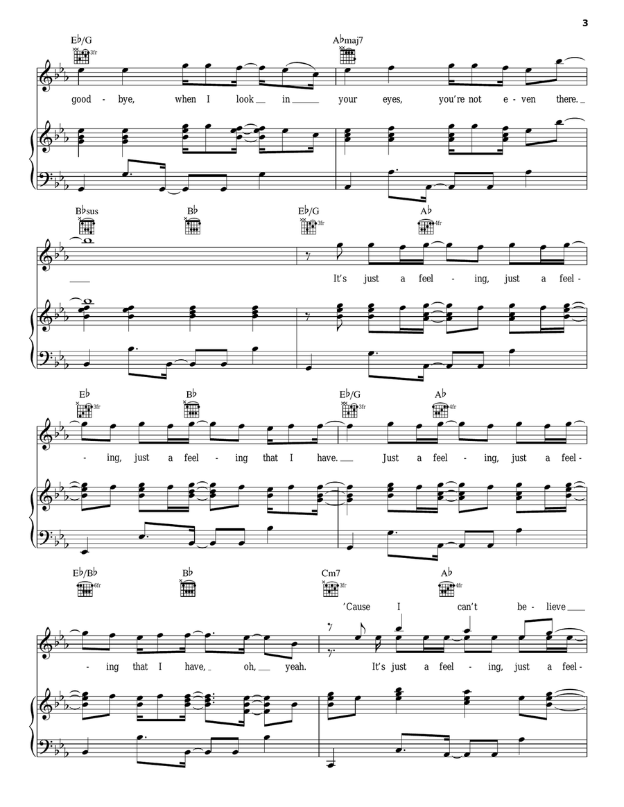 Just A Feeling Piano, Vocal, Guitar scores gallery preview page 3