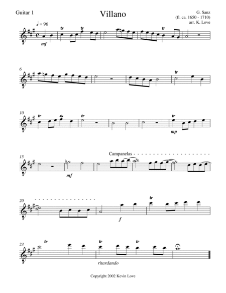 Villano (Guitar Trio) - Score and Parts image number null