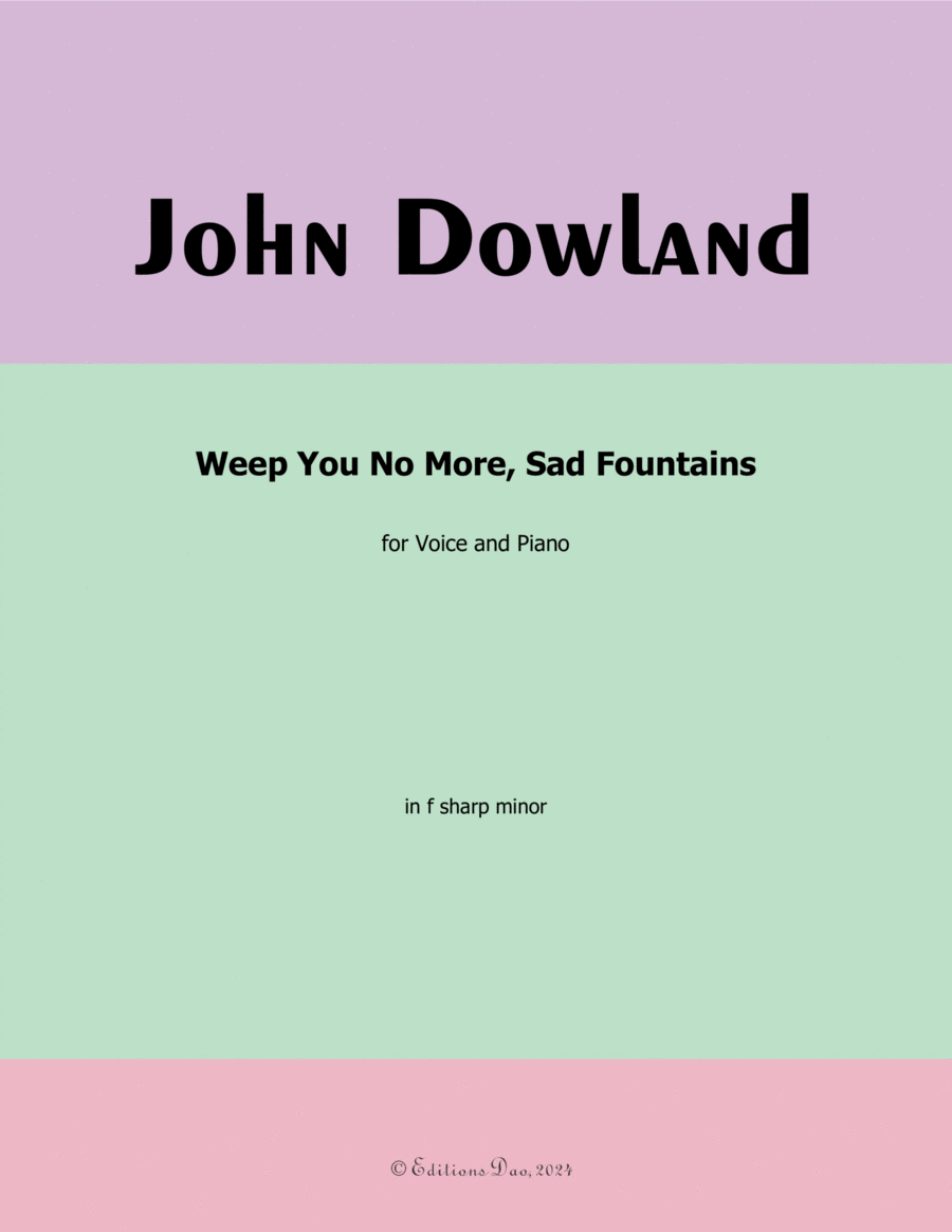 Weep You No More,Sad Fountains, by Dowland, in f sharp minor Voice scores gallery preview page 1