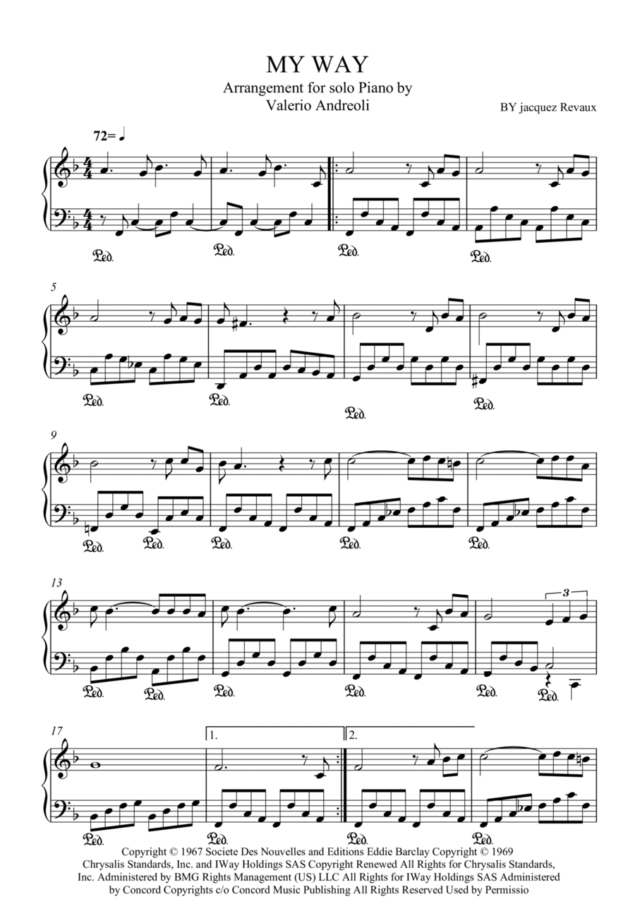 My Way Easy Piano scores gallery preview page 1
