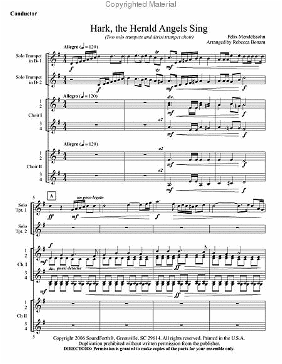 Hark, the Herald Angels Sing Brass Ensemble scores gallery preview page 2