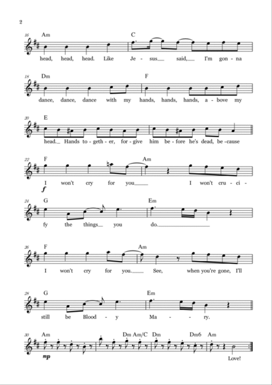 Bloody Mary Bloody Mary B-Flat Trumpet scores gallery preview page 2