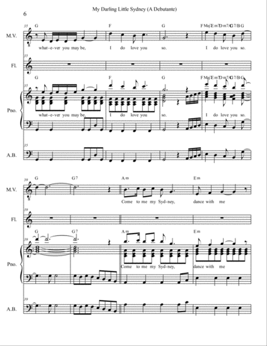 My Dear Little Sydney (A Debutante) Piano, Vocal, Guitar scores gallery preview page 6