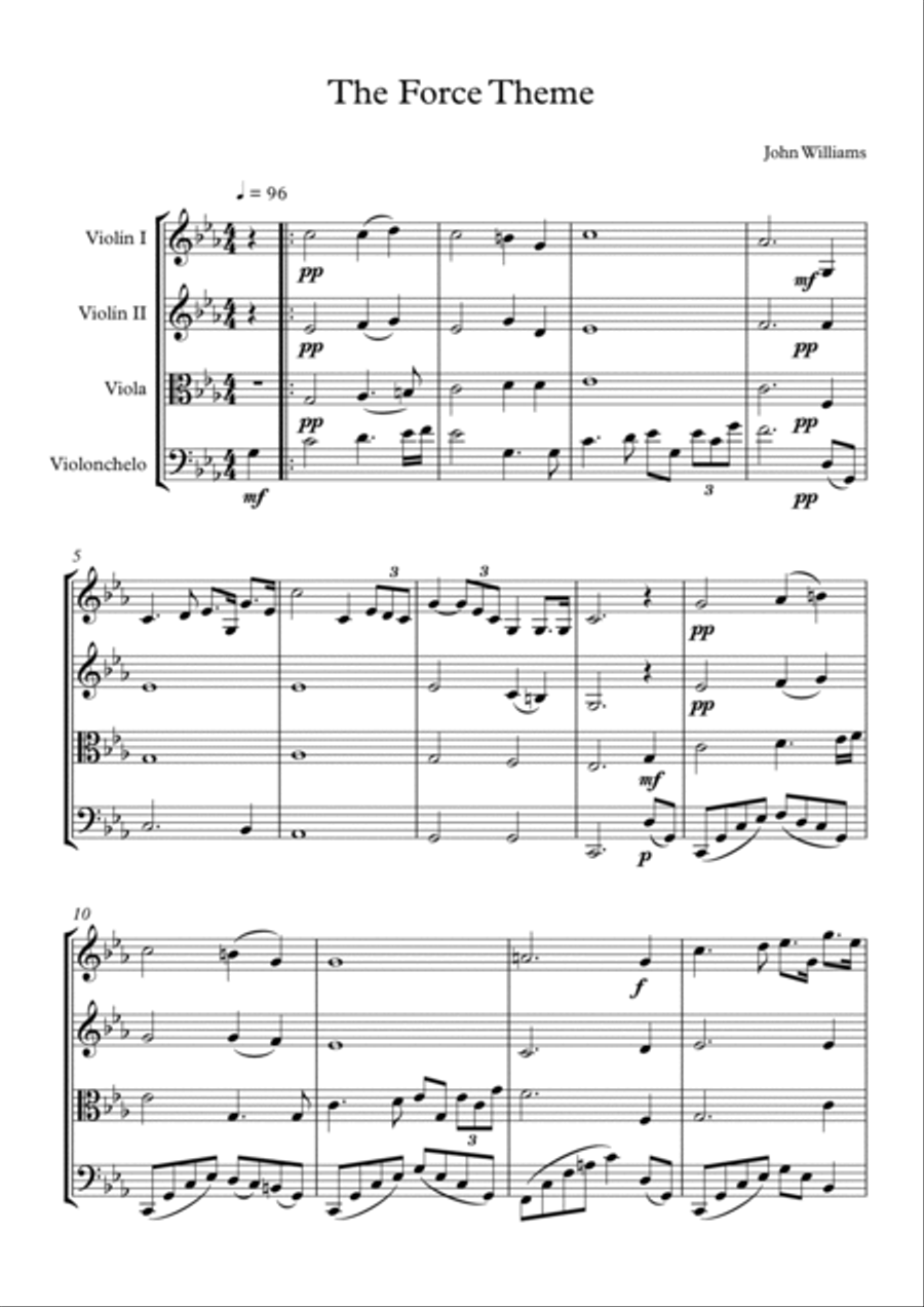 The Force Theme String Quartet scores gallery preview page 3