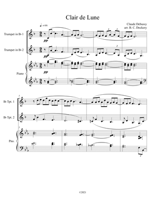 Book cover for Clair de Lune (Trumpet Duet) with piano accompaniment